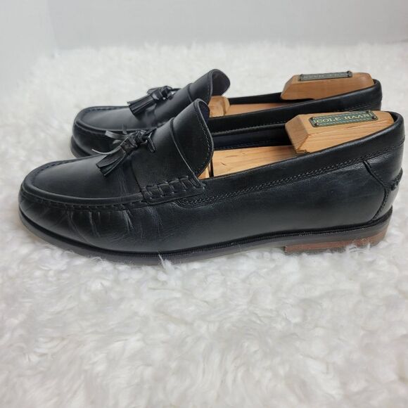 Cole Haan Men's Size 8 Grand OS Pinch Maine Tassel Loafers Black Leather C25261 - Picture 3 of 10
